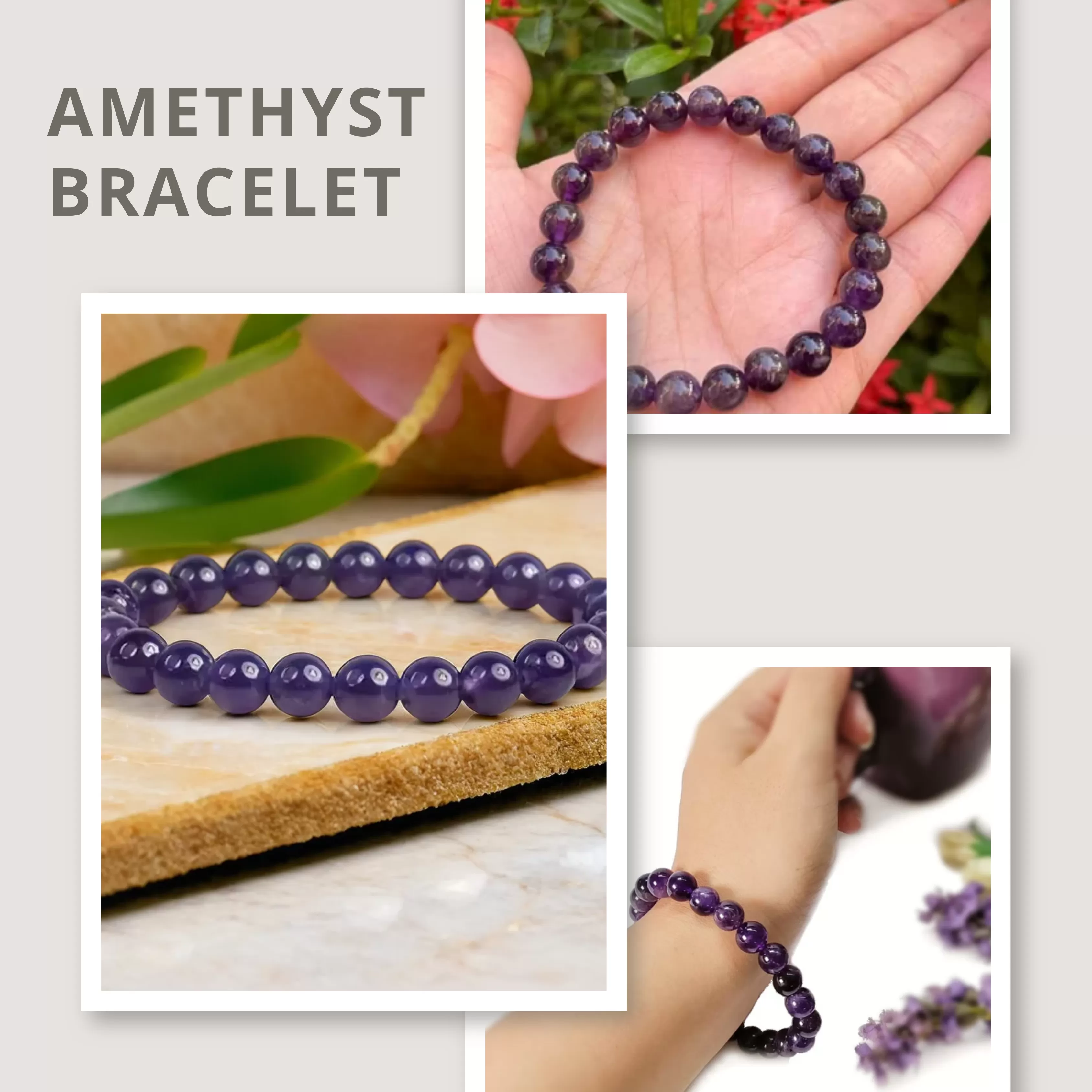 Amethyst Bracelet (8mm Beads)